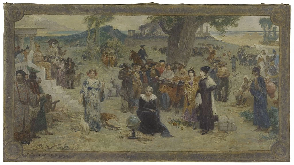 Schizzo per il municipio di Bois - Colombes, i cinque continenti, Musée des Beaux, Arts de la ville de Paris